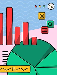 Illustration de diagrammes représentant des indicateurs de performance.